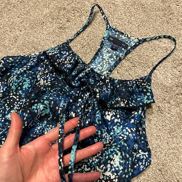 Shades of blue airy spring dress with racer back size XS - Picture 2 of 5